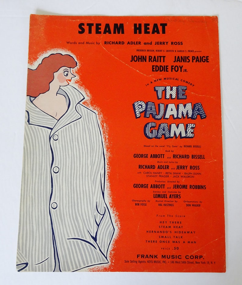 Steam Heat The Pajama Game Song Vintage Sheet Music 1952 Etsy