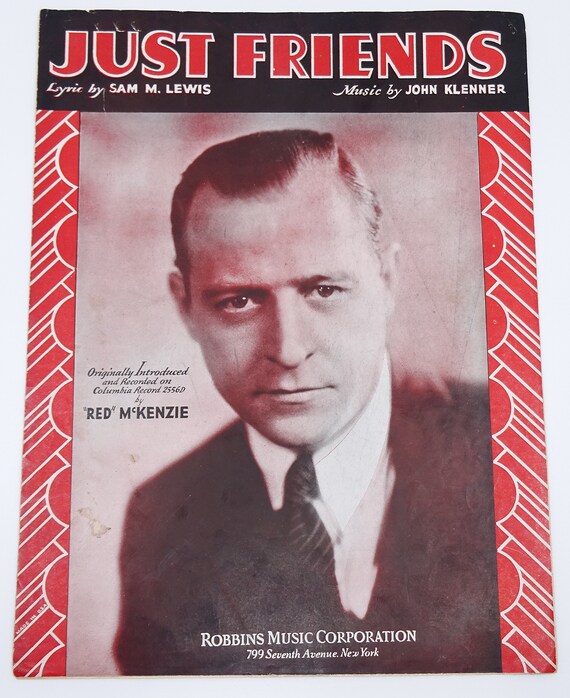 Sam M Just Friends Lewis /& John Klenner 1931
