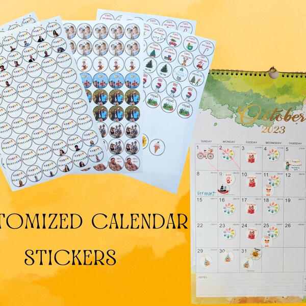 Personalized Stickers for Calendars and Planners, Kids Calendar Stickers, Custom Stickers, Logo Stickers, Face Stickers, Holiday Stickers