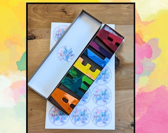 Custom Name Crayons - Alphabet Name Crayons, Crayon Set in a Gift Box, Birthday Gift for Kids, Stocking Stuffer