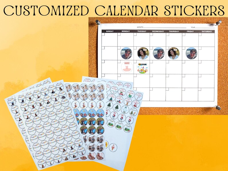 Customized Sticker Pages for Kids Calendars and Planners, Personalized