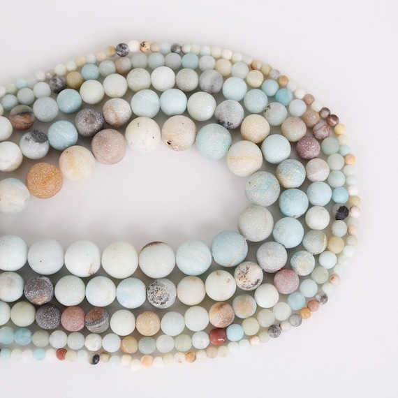 Natural Gemstone Stone blue Amazonite Round Loose Spacer Beads 4//6//8//10mm