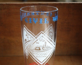 Civil War Centennial Vintage Drinking Glass - USA Collectible