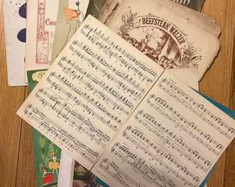 Antique Vintage Sheet Music - 15 Song Sets