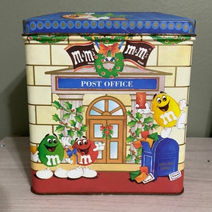 Lata de caramelos navideños Cartas para Papá Noel M&M, Edición limitada de 1995