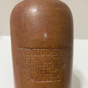 Vintage Erven Lucas Bols Het Lootsje Amsterdam 3/4 liter Stoneware Liquor Bottle