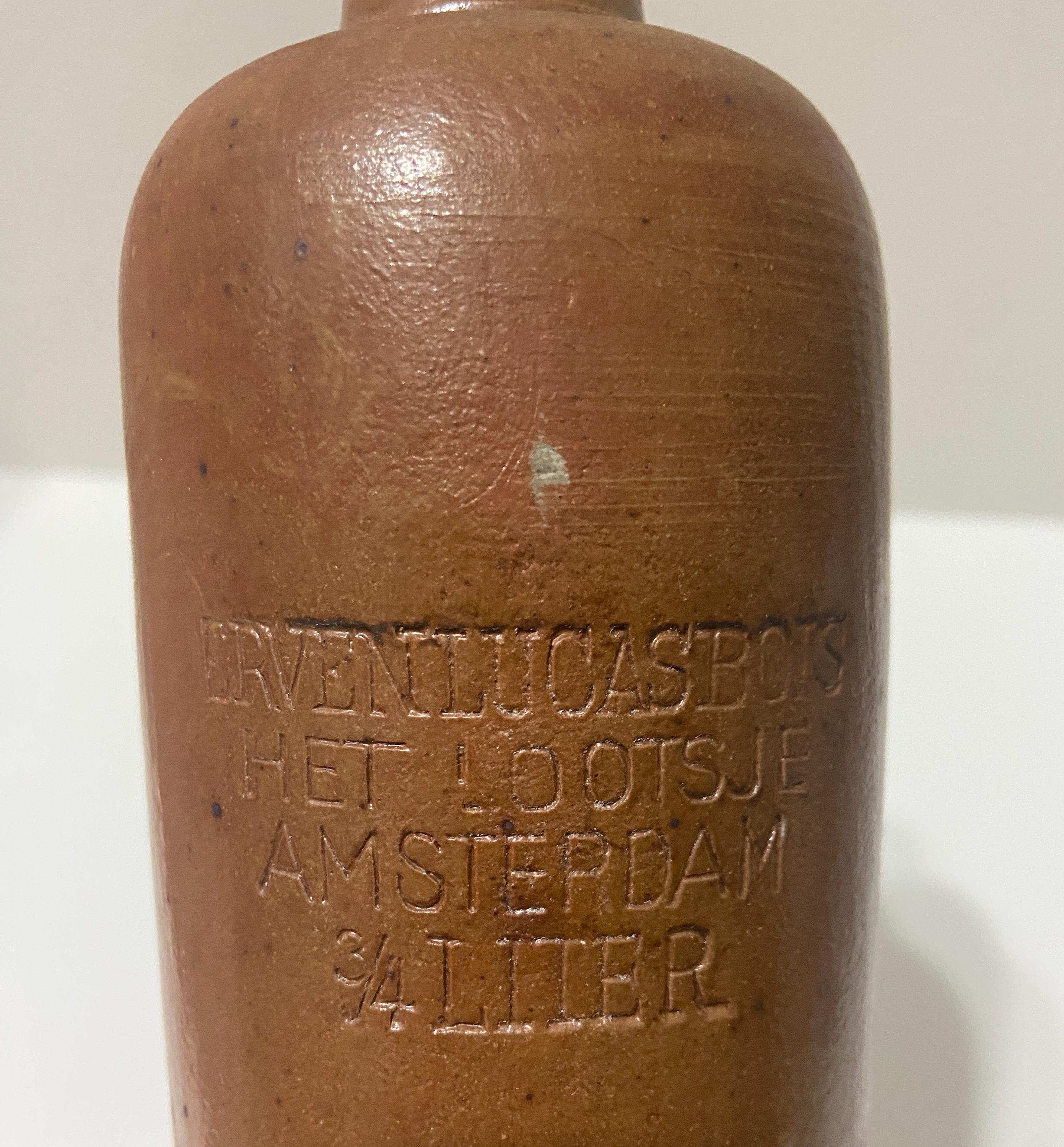 Vintage Erven Lucas Bols Het Lootsje Amsterdam 3/4 Liter Stoneware