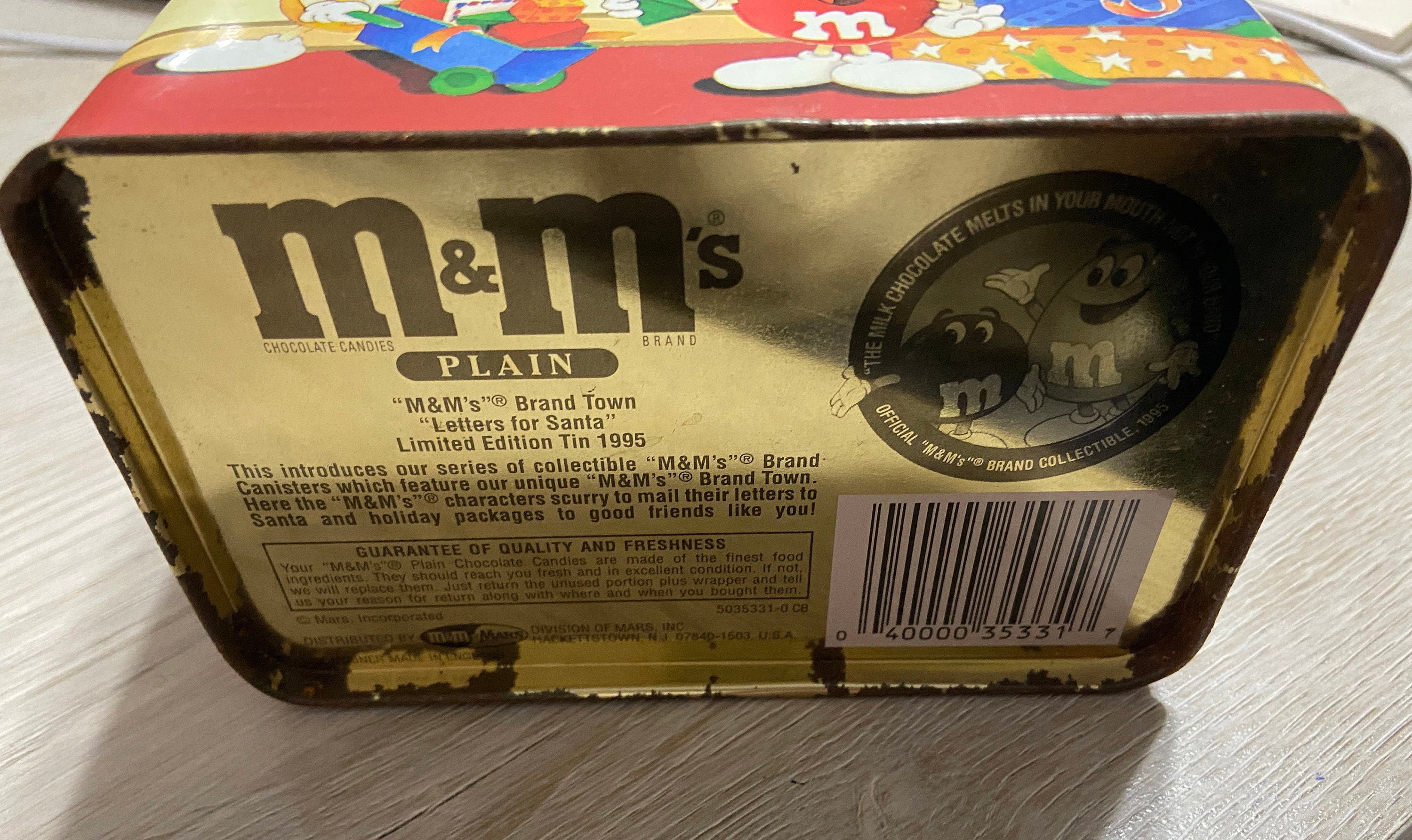 Letters for Santa M&M Christmas Candy Tin - 1995 Limited Edition