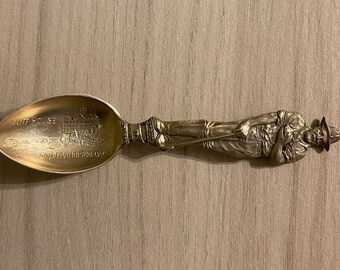 Cliffhouse San Francisco Miner Spoon - volledige figuur - 1900-1940 - Sterling Silver Souvenir Spoon