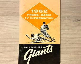 San Francisco Giants 1962 Pers Radio TV Informatie - Records Boek - Vintage Baseball