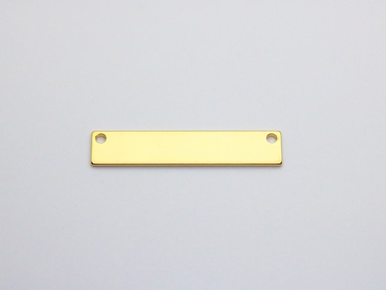 16K Gold Plated Horizontal Bar 40x8mm Stamping Gold Bar Pendant PKG01 Gold Stamping Tag 5pcs Stamping Blanks Pendant Blank