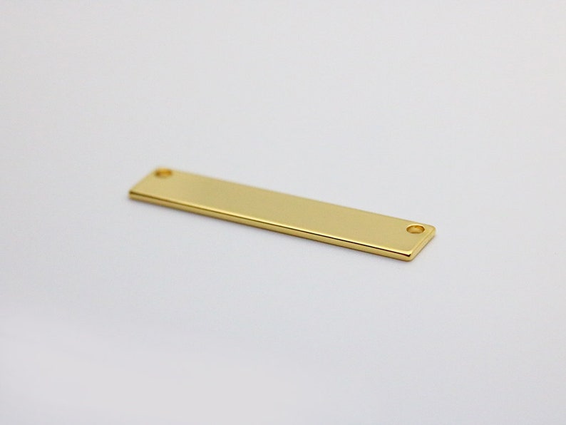 16K Gold Plated Horizontal Bar 40x8mm Stamping Gold Bar Pendant PKG01 Gold Stamping Tag 5pcs Stamping Blanks Pendant Blank