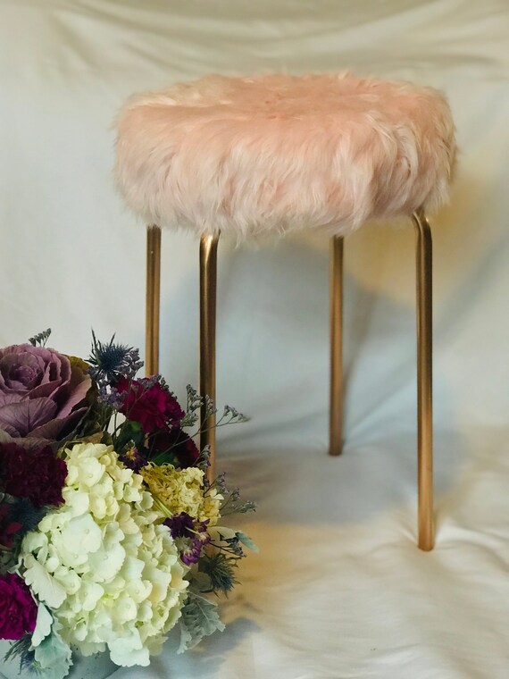 Faux Fur Vanity Stool Etsy