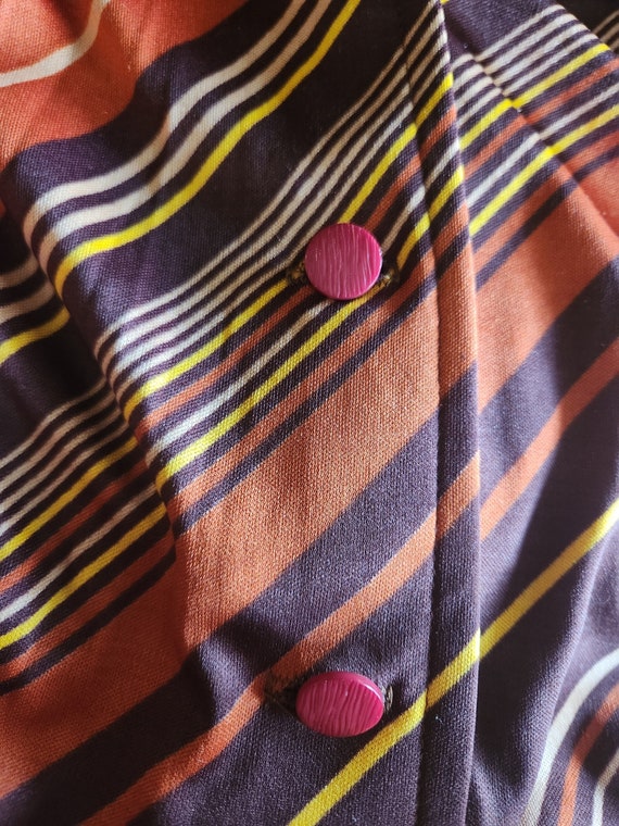 1970s striped button up dress | M - image 10