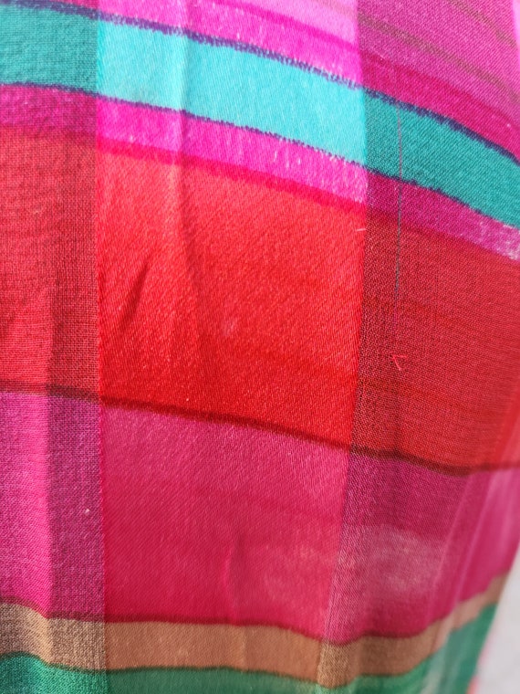 1970s pink striped dress, candy stripes| Small - image 9