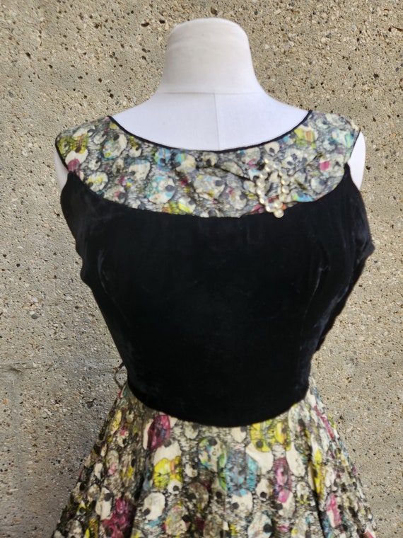 1940s cocktail dress, velvet | Small - image 2