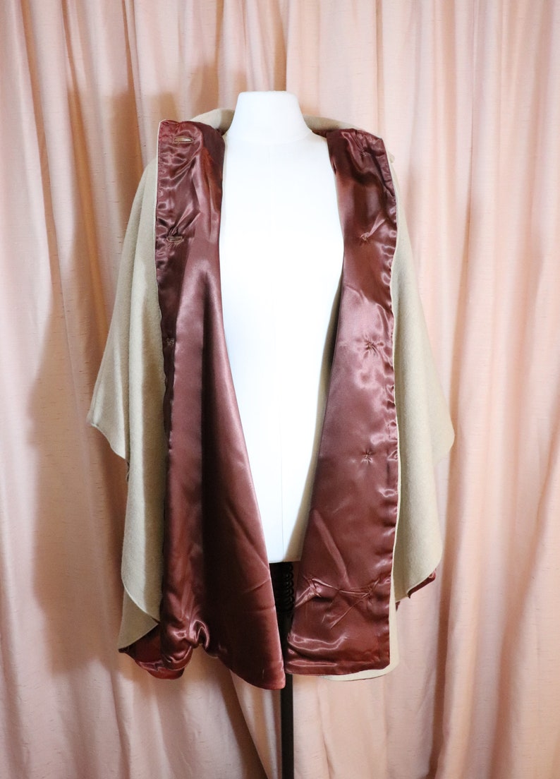 M-L Camel Cape Vintage Wool Cape