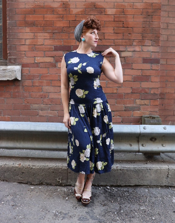 80s does 20s flapper silk dress | S-M