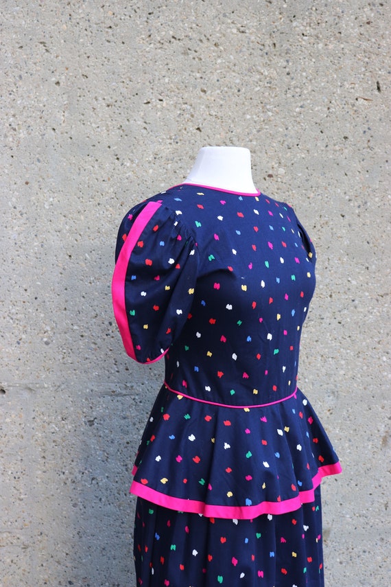 1980s does 40s Peplum Dress | Small - image 7