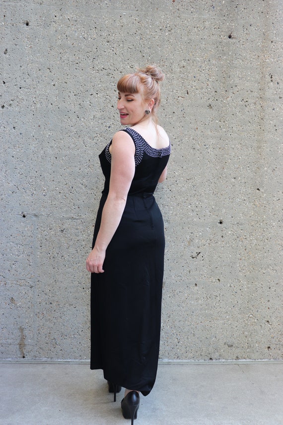 1960s black, beaded dress, bombshell wiggle dress… - image 6