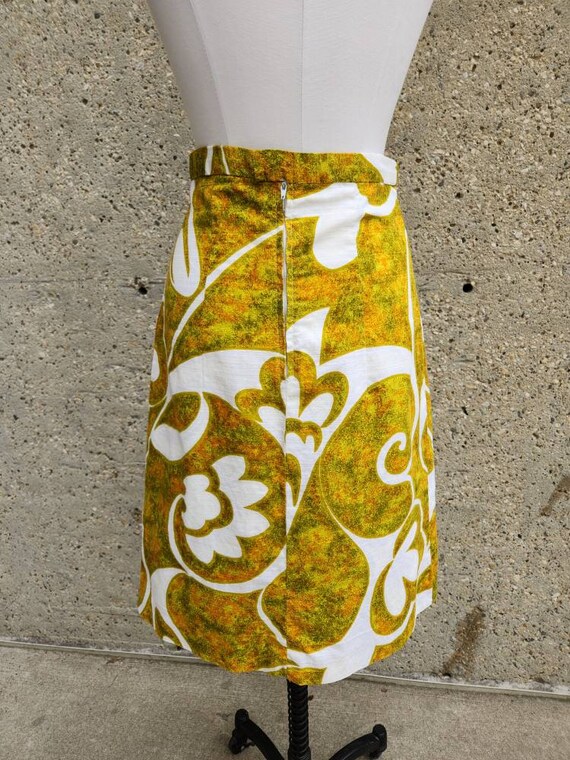 1970s Hawaiian barkcloth skirt | Small- Medium - image 9