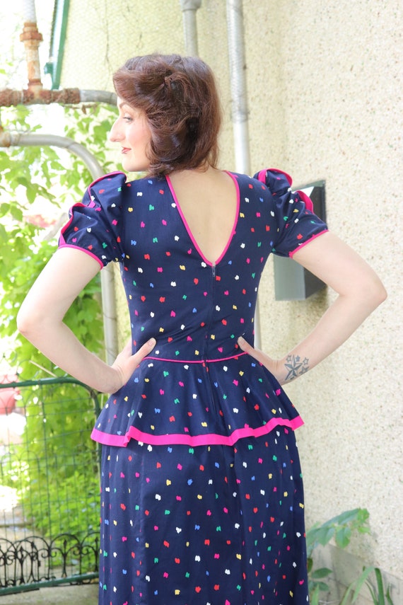 1980s does 40s Peplum Dress | Small - image 4