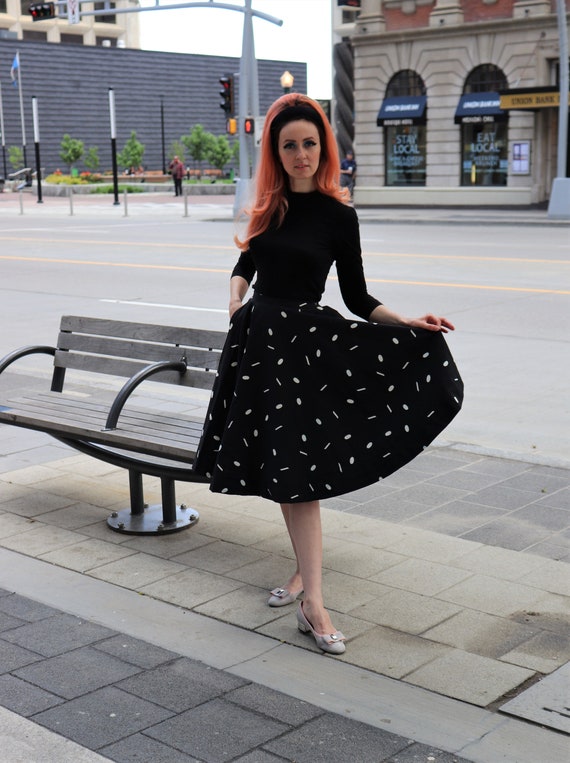 50s swing skirt, cotton circle skirt | Small - image 2