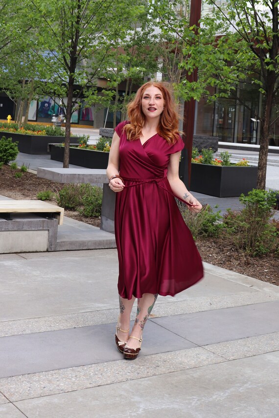 1970s Sangria Dress | Medium