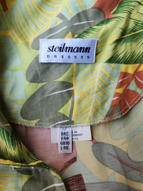 80s Jumpsuit, Tropical Print, Yellow | Medium to … - image 9