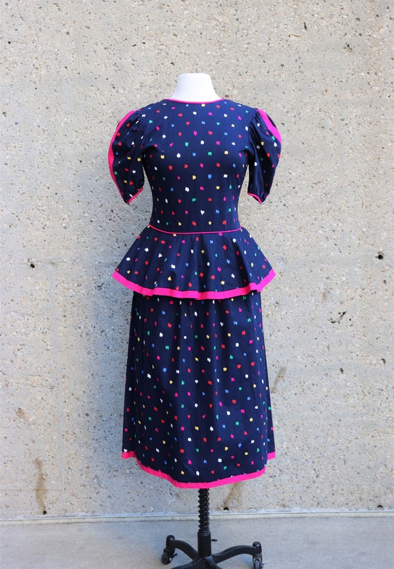 1980s does 40s Peplum Dress | Small - image 10