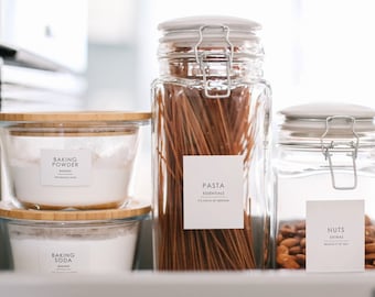 Modern Minimalist Pantry Labels • Sweet and Salty Kitchen Labels