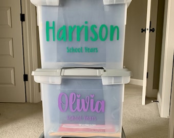 School Memories Bin Labels • Kids Name Labels • Keepsake Labels