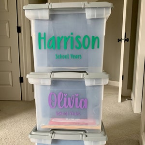 School Memories Bin Labels • Kids Name Labels • Keepsake Labels