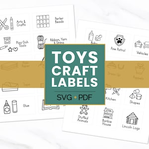 Digital Download Playroom Labels • SVG Toy Labels • Arts and Crafts Organization