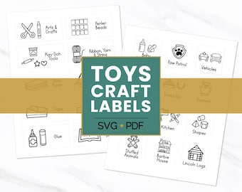 Digital Download Playroom Labels • SVG Toy Labels • Arts and Crafts Organization