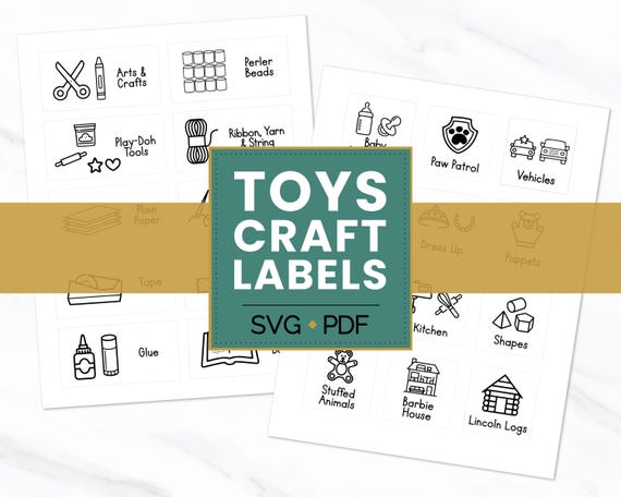 Digital Download Playroom Labels • SVG Toy Labels • Arts and Crafts Organization
