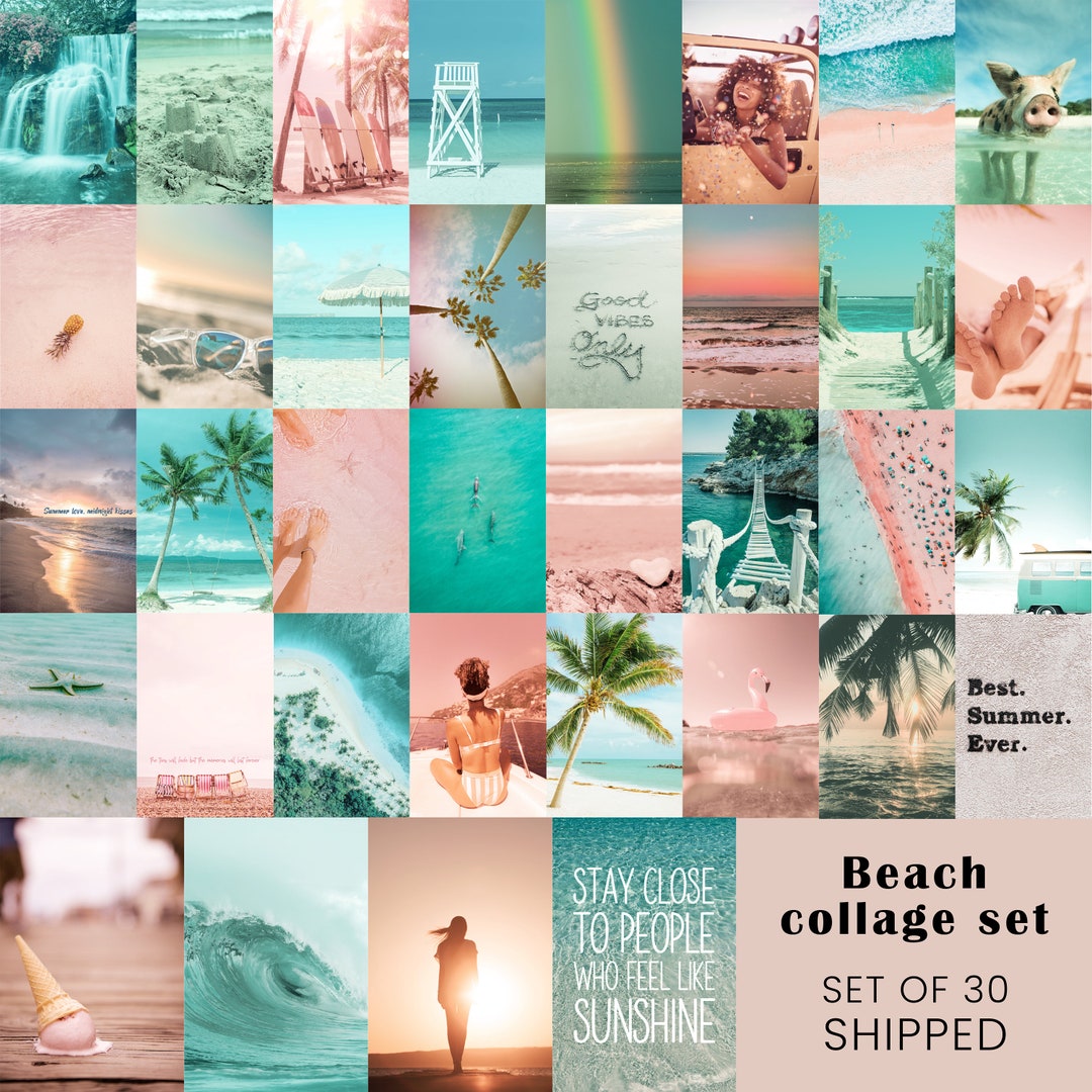 5x7 Beach Summer Aesthetic Room Decor, Teen Wall Photo Collage Art ...