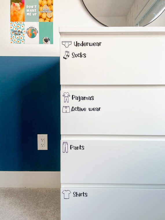 Storage & Organization Dresser Labels Clothing Storage Vinyl Labels