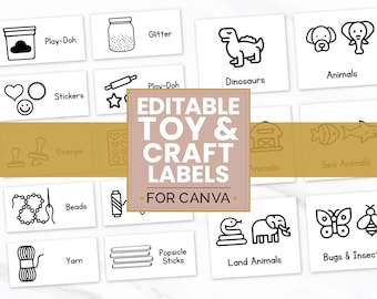 Editable Playroom Labels • Canva Toy Organization