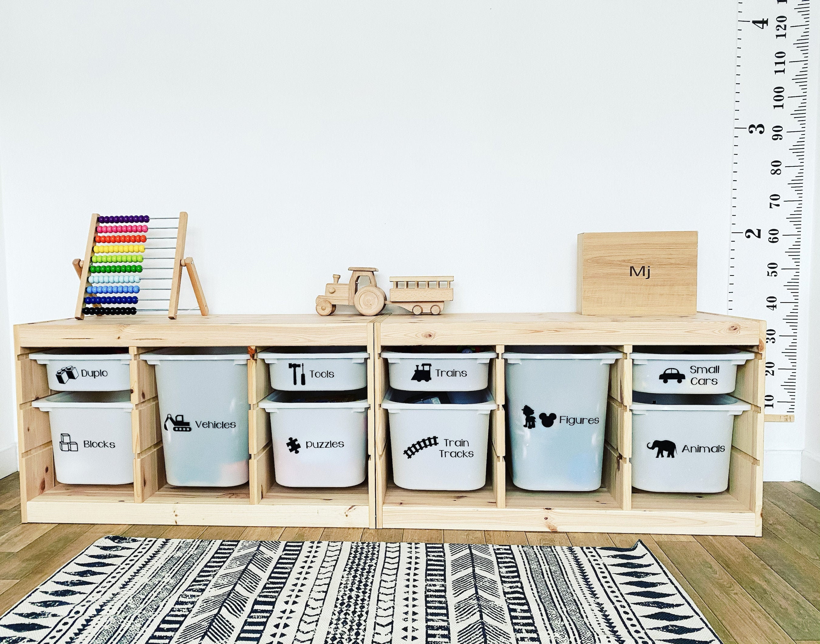 ikea trofast storage unit with bins