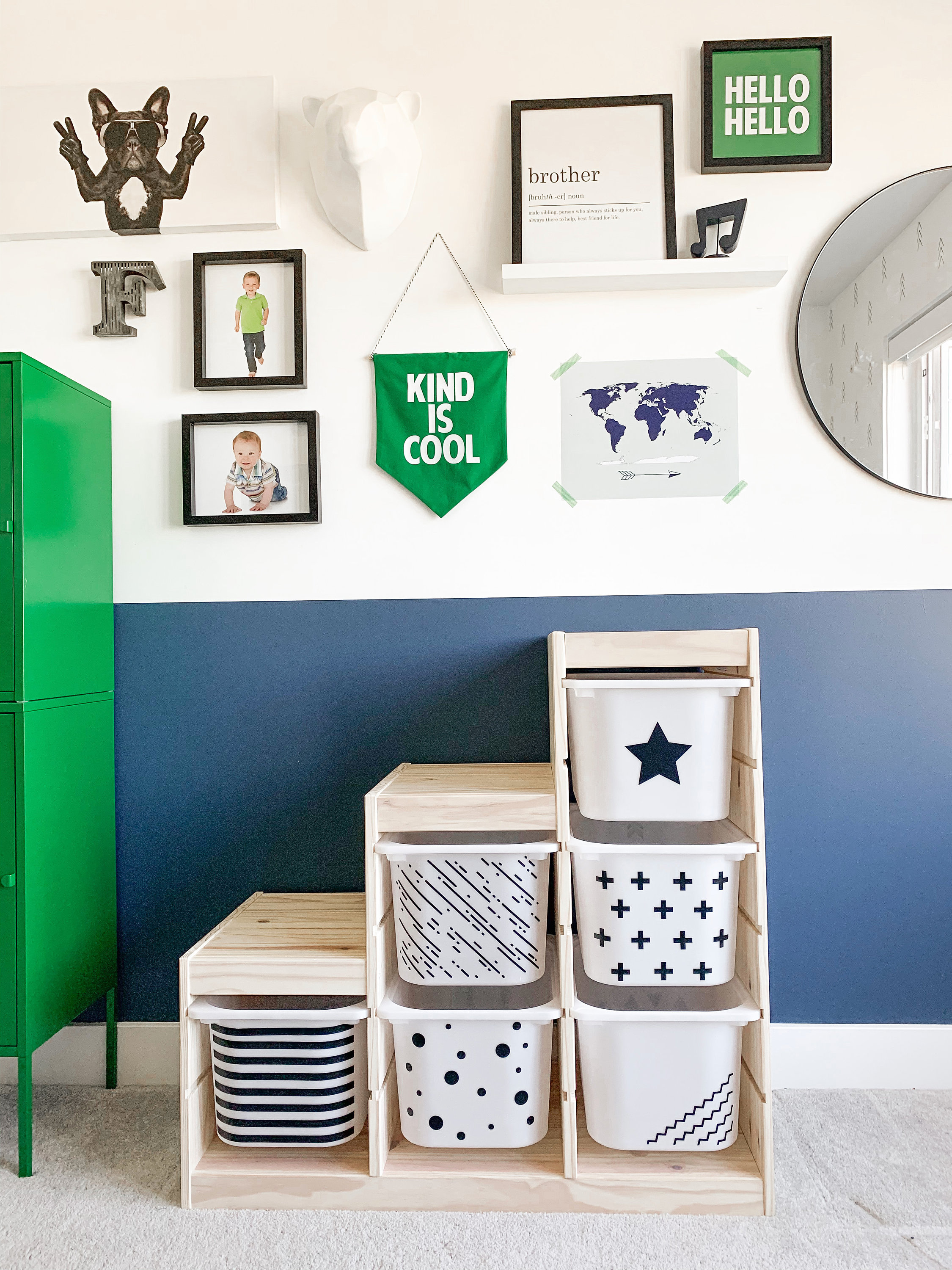 Playroom Bin Designs, Playroom Decor, Trofast IKEA Bins, IKEA Bins 