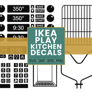Digital SVG Files • Ikea Play Kitchen Cut Files • Dishwasher and Oven Buttons Stickers