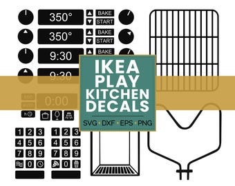 Digital SVG Files • Ikea Play Kitchen Cut Files • Dishwasher and Oven Buttons Stickers