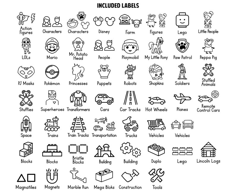 Digital Download Playroom Labels SVG Toy Labels Arts and Etsy UK