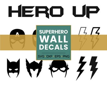 Superhero Wall Decal SVG File • Superhero Digital Cut Files • Superhero Room Decor