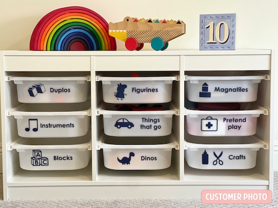 Playroom Vinyl Labels, Trofast IKEA Bins, Custom Toy Labels 