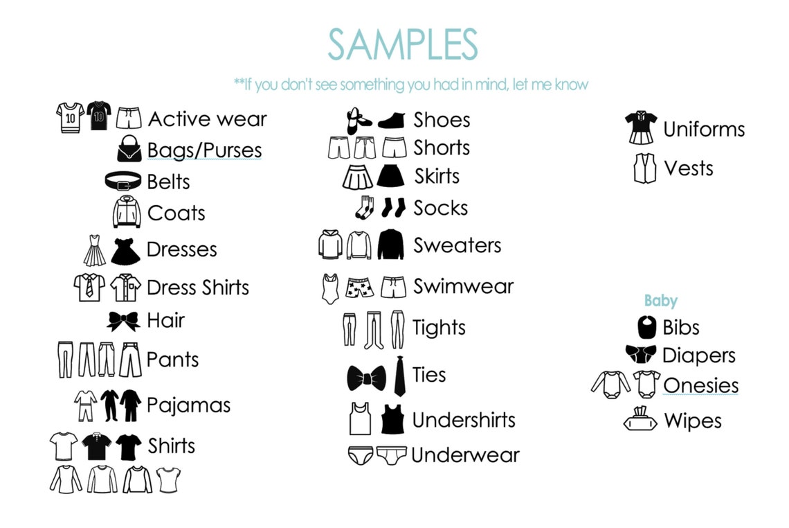 Dresser Labels Clothing Storage Vinyl Labels Etsy