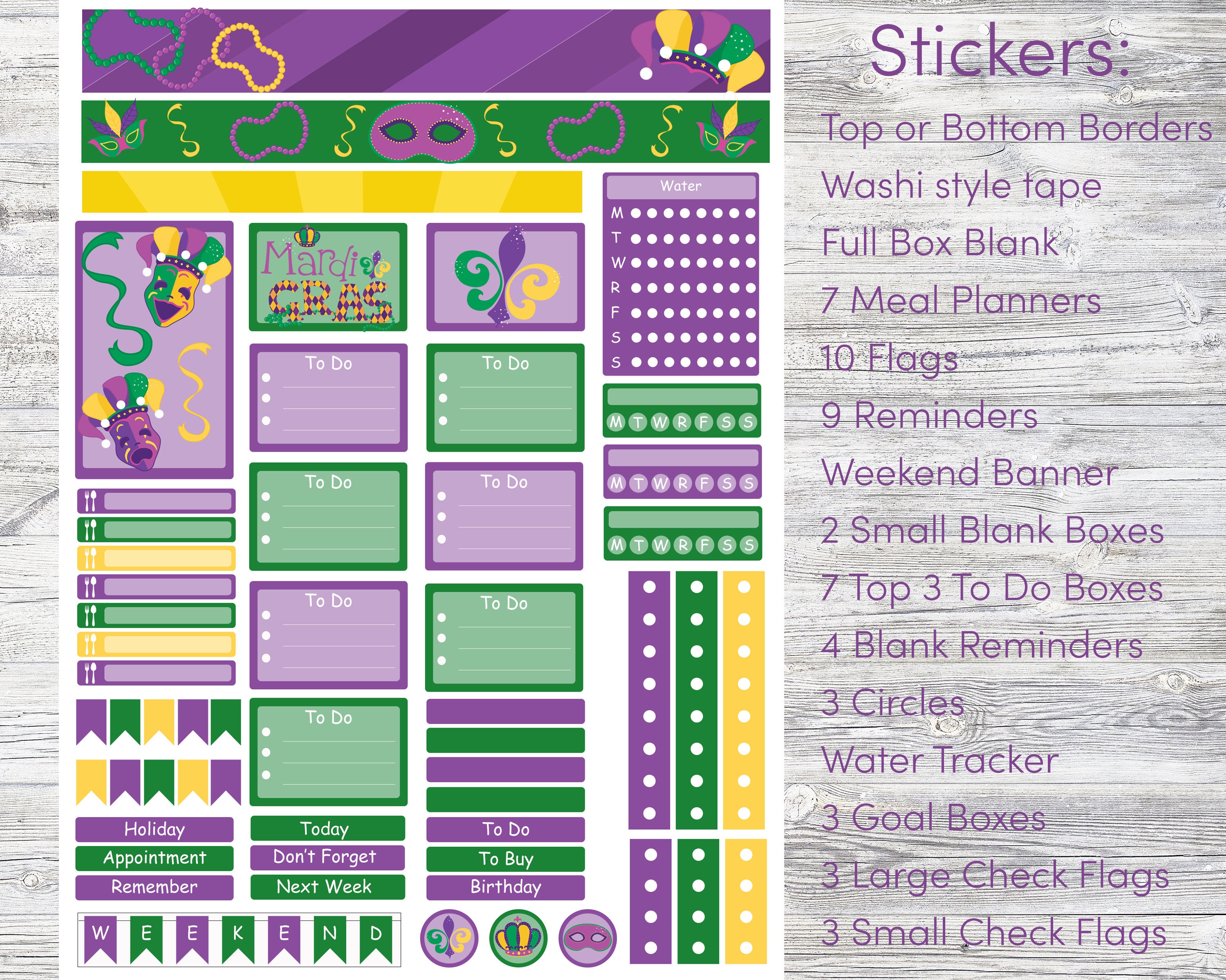 carnival mardi gras daily planner