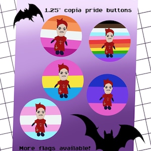 LGBTQ Cardinal Copia pride pinback buttons | Ghost band merch | Papa Emeritus badge button