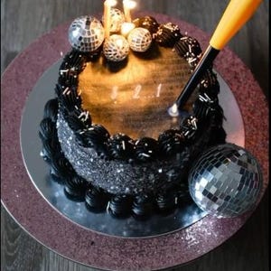 Custom Burn-Away Cake Custom Edible Image Cake Topper Set